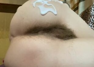 Natural hairy vagina